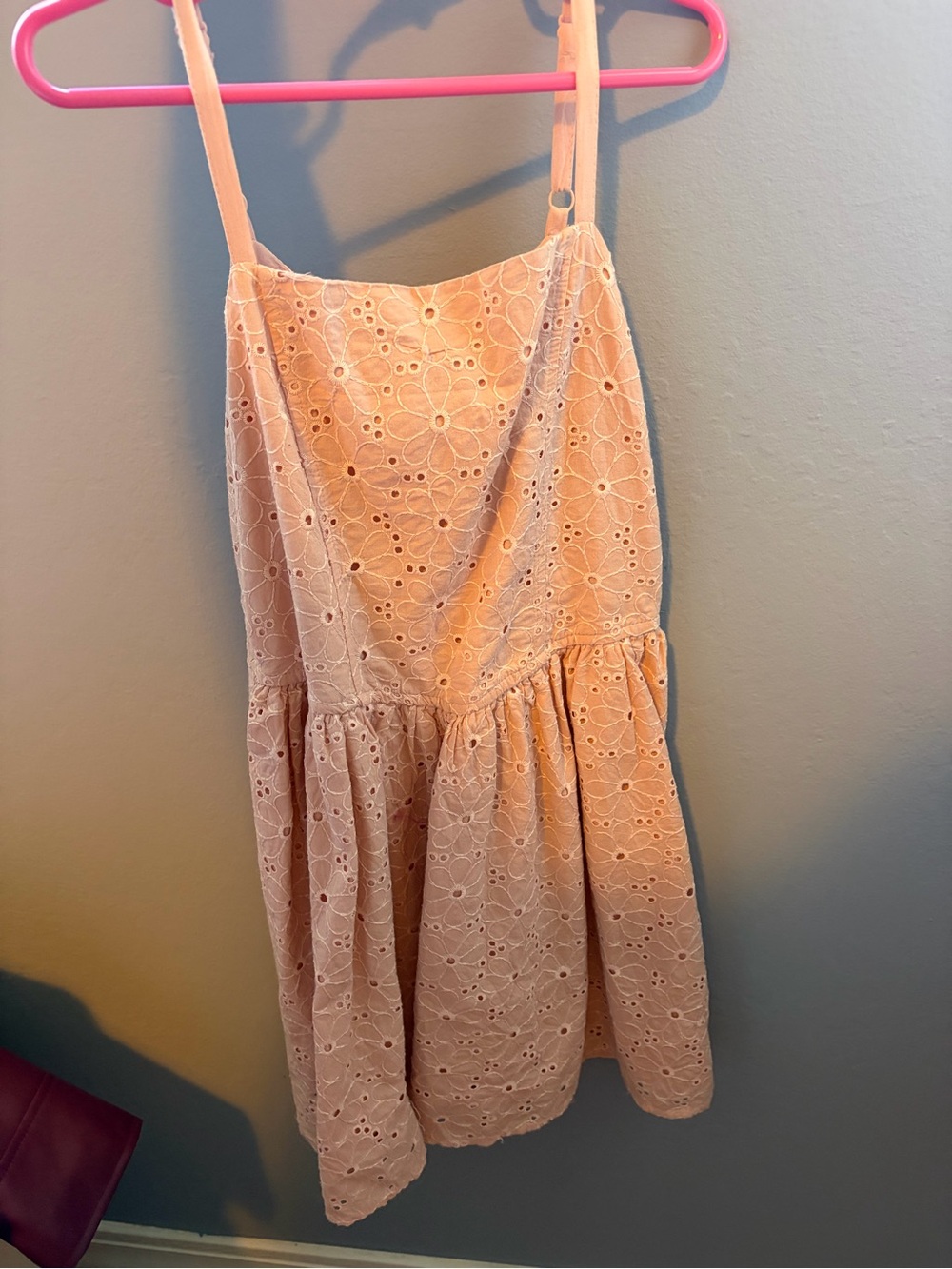 art class Peach Eyelet Spaghetti-Strap Dress